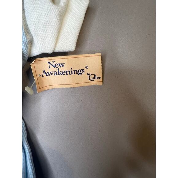 VTG New Awakenings by Cutler Baby Romper 9M Blue White USA NWT - Picture 2 of 9